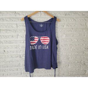 Bobbie Brooks Women's 3X Patriotic Tank Top Blue Sleeveless USA Plus NOV202E